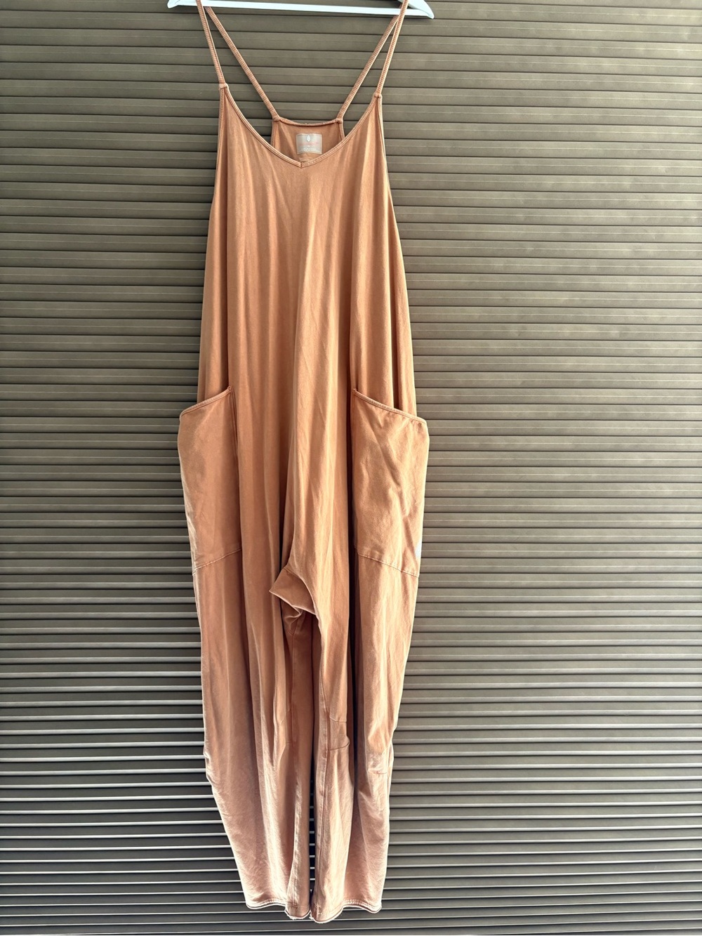 Free People Dusty Rust Strapless Pocket Jumpsuit